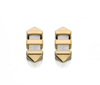 Gold and marble bar studs